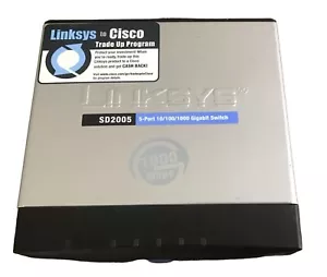 Linksys Cisco SD2005 5 Port 10/100/1000 Gigabit Switch Ver 2.2. I - Picture 1 of 2