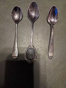 LOT 3 SILVER PLATED BABY INFANT CONDIMENT SERVING SPOONS  ROGERS GODINGER KOREA
