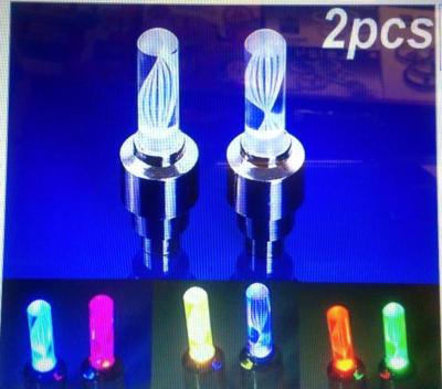 4 LED Wheel Tire Tyre Valve Stem Caps Neon Flashing Light for Car Bike