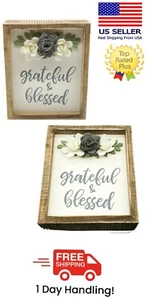 Dankbar und gesegnet Holz Dekoration Schild Kostenloser Versand! - Bild 1 von 2
