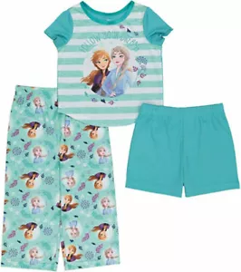 Disney Frozen Toddler Girls S/S Three-Piece Pajama Set Size 2T 3T 4T - Picture 1 of 1