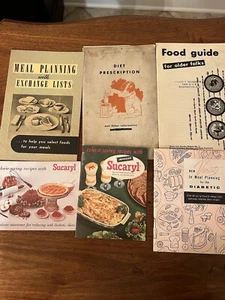 6 Vtg Cookbooks Meal Plng Guides for Diabetics: ‘38, ‘50, ‘52, ‘55, ‘58 Reduced - Picture 1 of 11