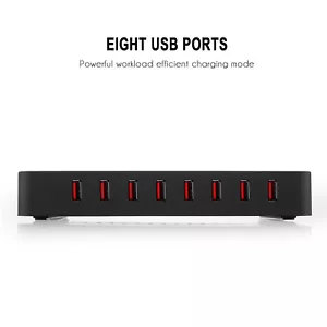 96W Soporte Desmontable 8 Puertos USB Cargador de Pared Dock para iPad Múltiples Dispositivos - Imagen 1 de 10