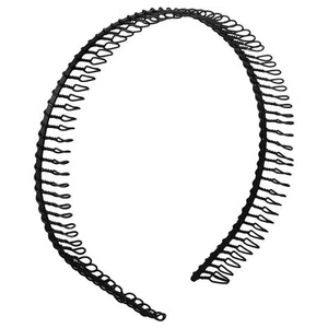 Herren Damen Metall Fußball Laufen Stirnband Haarband Schwarz Flexi Zähne Kamm - - Bild 1 von 4