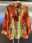 Talbots Cotton/Silk Tunic Top Watercolor Poppy Size Front Pocket 10