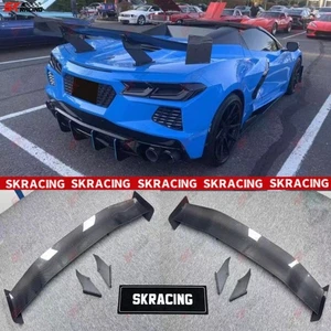 Carbon Fiber/Forged Carbon Rear Spoiler Wing For Chevrolet Corvette C8 Z51 2020+ - Picture 1 of 17