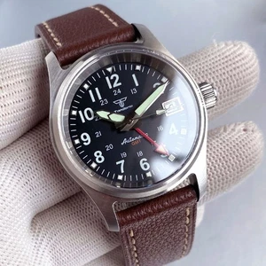 NH34A Automatic Men Watch GMT Pilot Watches 200m Waterproof Sapphire Glass 36mm - Picture 1 of 9