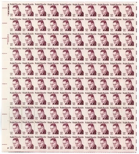 Scott #1860 Ralph Bunche Sheet of 100 Stamps - MNH P#4 LL - Picture 1 of 3