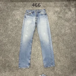 Vintage 90’s Levis 501 Jeans 30x32 Light Wash Blue Distressed Spain Made - Picture 1 of 12