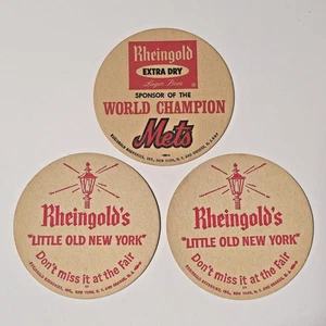 1970 Rheingold Beer, New York Mets Vintage World ChampionCardboard Beer Coasters - Picture 1 of 10