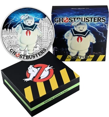 TUVALU $1 2017 Silver 1oz. 'Ghostbusters™ - Stay Puft Marshmallow Man' - Image 1 of 4