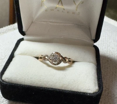 Solid 10K Rose Gold Diamond Ladies Lady’s Woman’s Engagement Ring Size 7 - Image 1 of 4