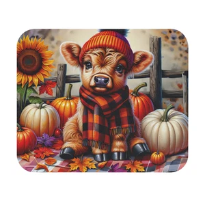 Tapis de souris vache automne Highland citrouille automne décoration automne accessoire de bureau mignon cadeau - Photo 1/4