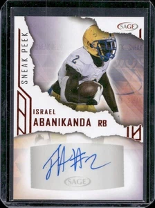 Israel Abanikanda 2023 Sage Sneak Peek Red Auto Autograph Rookie Rc - Picture 1 of 2