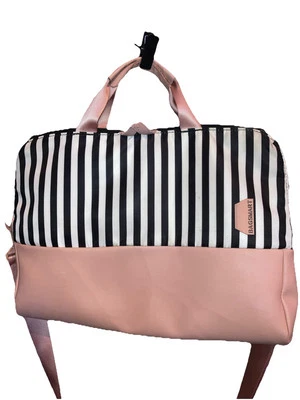 Bolso para portátil Bagsmart rosa negro y blanco rayas con correa para el hombro Foto 1 de 4