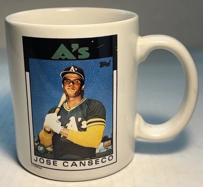 Taza vintage José Canseco Oakland A's Topps MLB cerámica coleccionable Foto 1 de 4