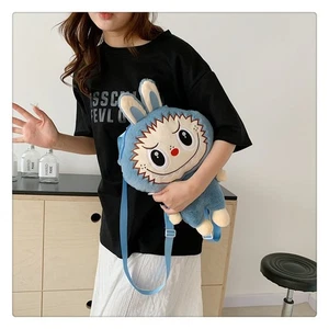 Labubu The Monster Plüsch Figur Rucksacke Tasche Bag BACK PACK 38x30x9cm Blau - Picture 1 of 8