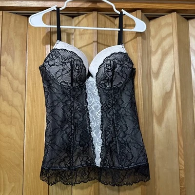 NWOT Fredericks of Hollywood Black & White Lace Corset Size Large Lingerie - Image 1 of 4