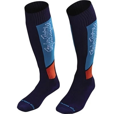 Troy Lee Designs Coolmax Vox Thick MX Youth Socks | Navy Blue/Blue/Red - Image 1 of 4