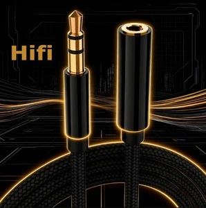 Premium 3.5mm Stereo Audio AUX Extension Cable Auxiliary Cord Female to Male - Picture 1 of 7