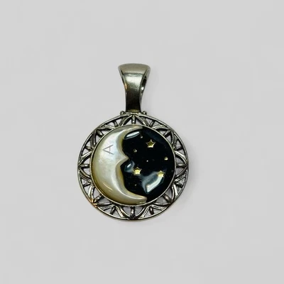 Pingente de madrepérola Carolyn Pollack Relios prata esterlina 925 estrelas da lua - Imagem 1 de 4