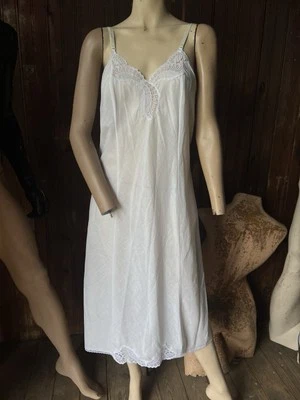 Vestido Barbizon Vintage Anos 60 Branco Transparente Poli Algodão Renda Leve Paisley - Imagem 1 de 4