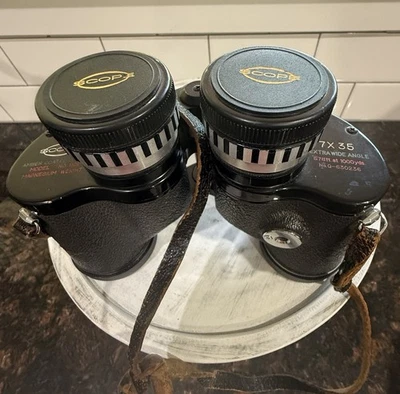 Vintage Scope # 1101 7X35 Wide Angle Binoculars With Case Amber Optics Magnesium - Image 1 of 4