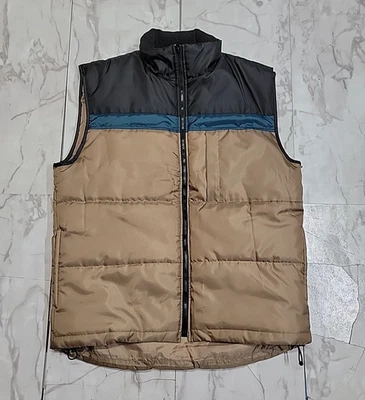 Chaleco acolchado Scandia Woods color bloque bronceado forrado para hombre LT cremallera completa poliéster Foto 1 de 4