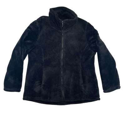 32 Degrees Heat Jacket Womens 2XL Black Heavy Faux Fur Fleece Full Zip Pockets - Image 1 of 4