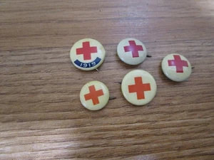 5 Alfileres de botón antiguos de la Cruz Roja de Estados Unidos 1919 Whitehead Hoag - Imagen 1 de 2
