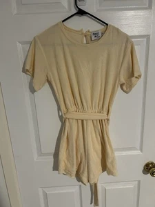 Prinzessin Polly hellgelber Kurzarm Strampler mit Bindegürtel Größe 0 neu ohne Etikett - Bild 1 von 5