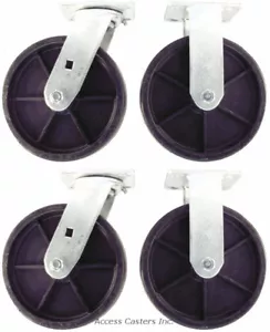 Juego 8PHP44 de 4 ruedas giratorias de 8" para camiones de plataforma Rubbermaid® 4471 y 4441 - Imagen 1 de 2