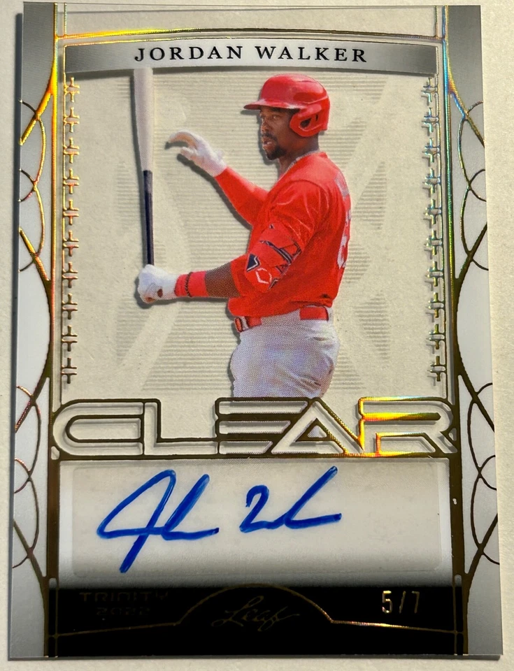 2022 Leaf Trinity JORDAN WALKER St Louis Cardinals Clear Auto Autograph 5/7 - Image 1 of 1
