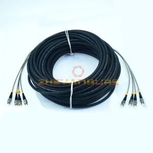 60M Field Outdoor FC-FC 4 Strand Fiber Cable 9/125 Single Mode Fiber Patch Cord - Picture 1 of 8