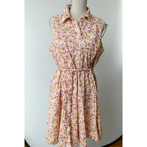 Torrid Floral Sleeveless Shirt Dress Womens Ditsy SZ 14/16 1X poplin collared - Picture 1 of 8