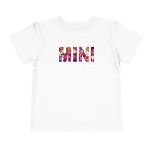 Floral Mini Toddler Tee, Cute Kids T-Shirt, Toddler Mom and Me Matching - Picture 1 of 17