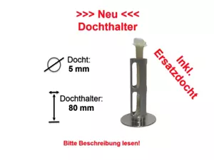 Schmelzlichtbrenner, 80 x 15 mm,Wachsrestebrenner, Dochthalter , Brenner, Kerze - Bild 1 von 3