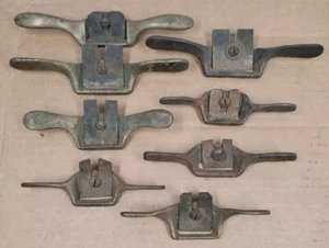Vintage Spoke Shave Lot of 8, 5 Solid Brass W/ Blades - Picture 1 of 7