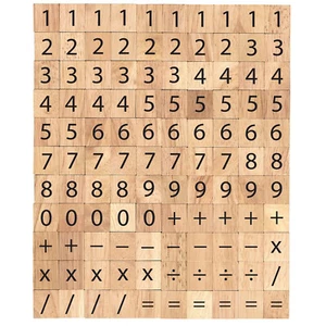 100 Madera Cuadrado Azulejos De Negro Números para Manualidades Impreso Número - Imagen 1 de 10