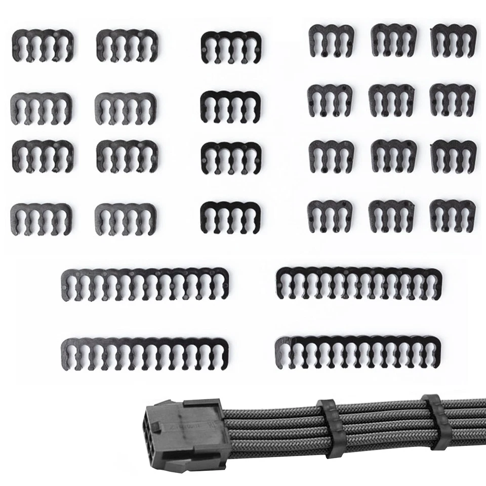 24pcs 6/8/24 Pin Cable Comb Organizer for 3.0-3.6mm PC Power Cables Wiring - image 1 of 4