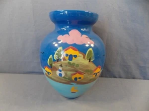 Hand Painted Vase Hand Made in Greece 7 1/2" tall - Picture 1 of 4