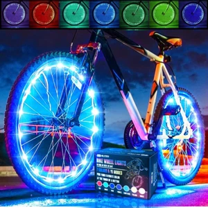 Bike Wheel Lights, Bicycle Spoke Decorations Light Night Riding, 2-Tire Pack 7 - Picture 1 of 12