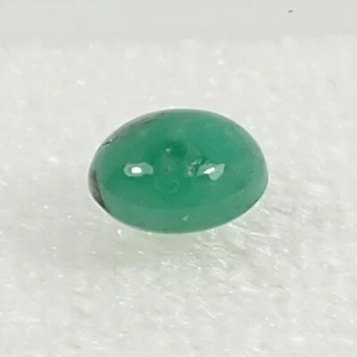 0.69 ct Oval 6.1x4.8 mm Cabochon Good Green Natural Emerald Gemstone - EmCb15 - image 1 of 4