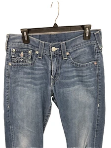 True Religion Men's Straight Embroidered Flap Pocket Blue Jeans, 31 x 31" - Picture 1 of 9