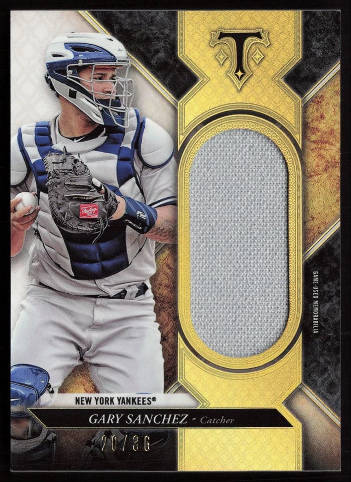 2017 Topps Triple Threads Single Jumbo Unity Relics Gary Sanchez /36 New York - Image 1 of 2