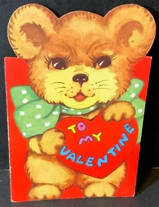 Tarjeta de San Valentín plegable de colección oso antropomórfico "Mi miel soy dulce contigo" - Imagen 1 de 6