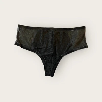 Panty descarado Lane Bryant Cacique negro terciopelo malla encaje cintura midi 26/28 (156) Foto 1 de 4