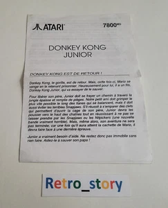 Atari 7800 - Donkey Kong Junior - Notice / Instruction Manual - Picture 1 of 3