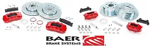 BAER Brake System Front & Rear Kit - Red / Black for 2007-2018 Jeep Wrangler JK - Foto 1 di 8