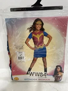 Wonder Woman Halloween Costume WW84 Dress & Tiara Girls Size Medium (8-10) - Picture 1 of 15